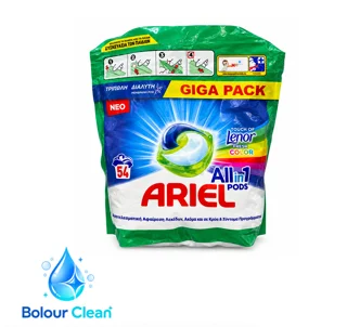 کپسول لباسشویی آریل Ariel All in 1 Pods رایحه Lenor Fresh Color، ۵۴ عددی