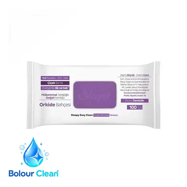 دستمال نظافت سطوح اسلیپی مدل Easy Clean طرح باغ ارکیده 100 عددی